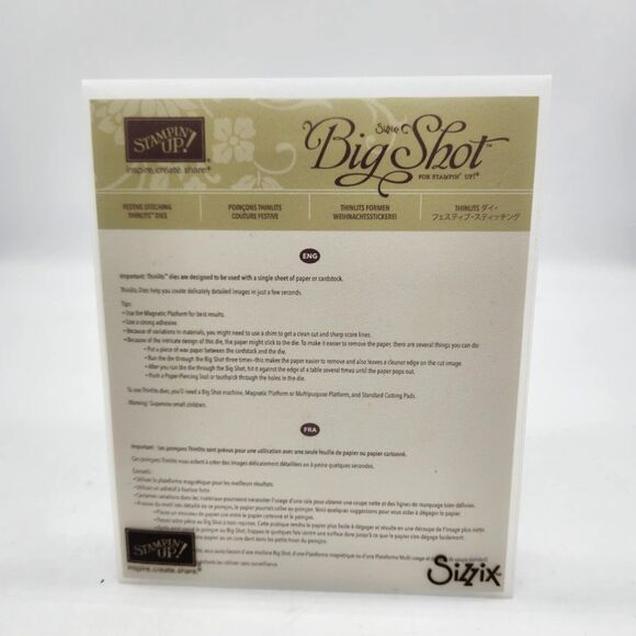 Stampin Up Festive Stitching Thinlits Dies Set Sizzix Big Shot Christmas Holiday - Picture 3 of 4